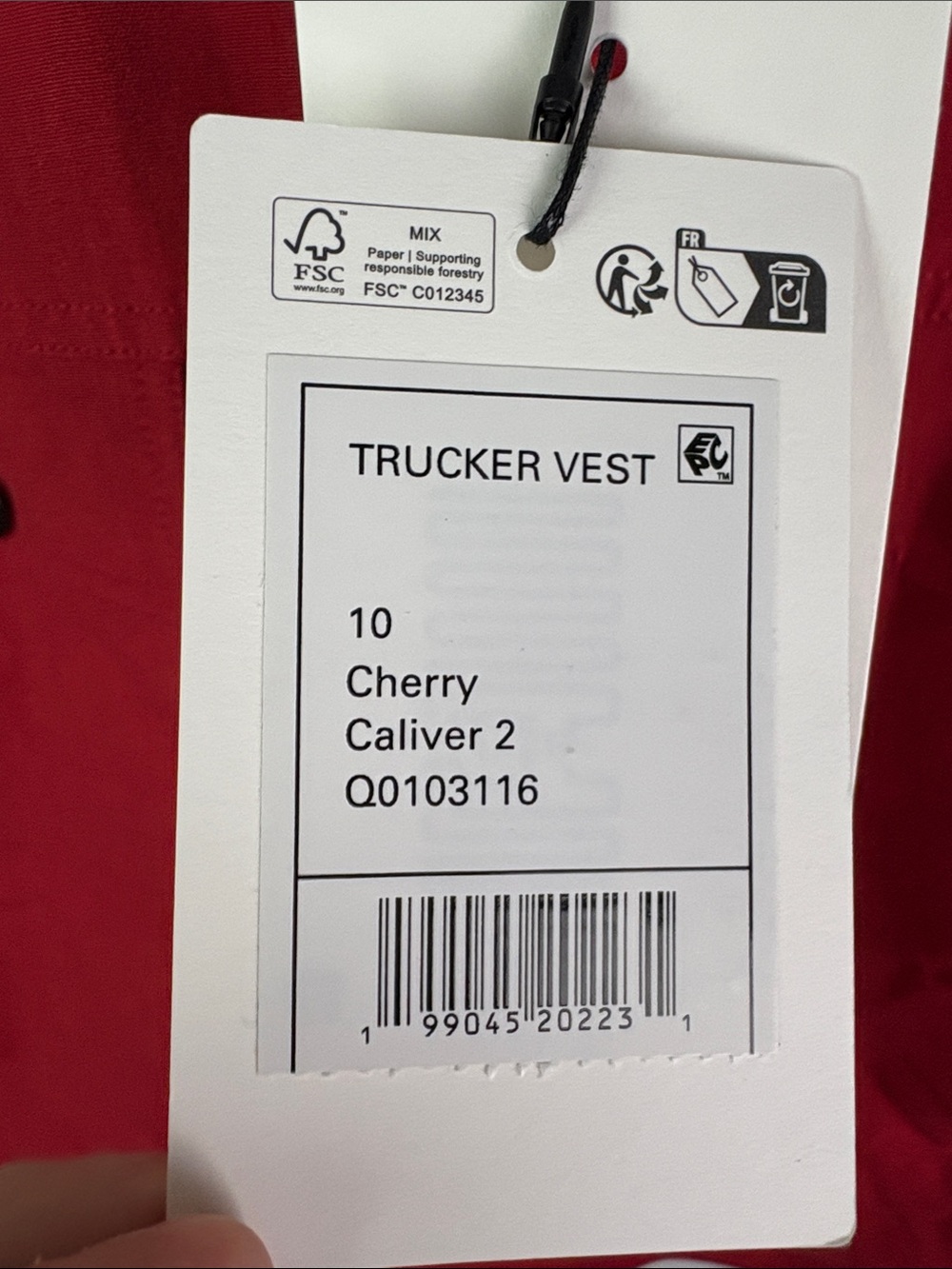 NWT Theory Women's Red Button-Front Sleeveless ‘Trucker Vest’ size 10 - Picture 6 of 9
